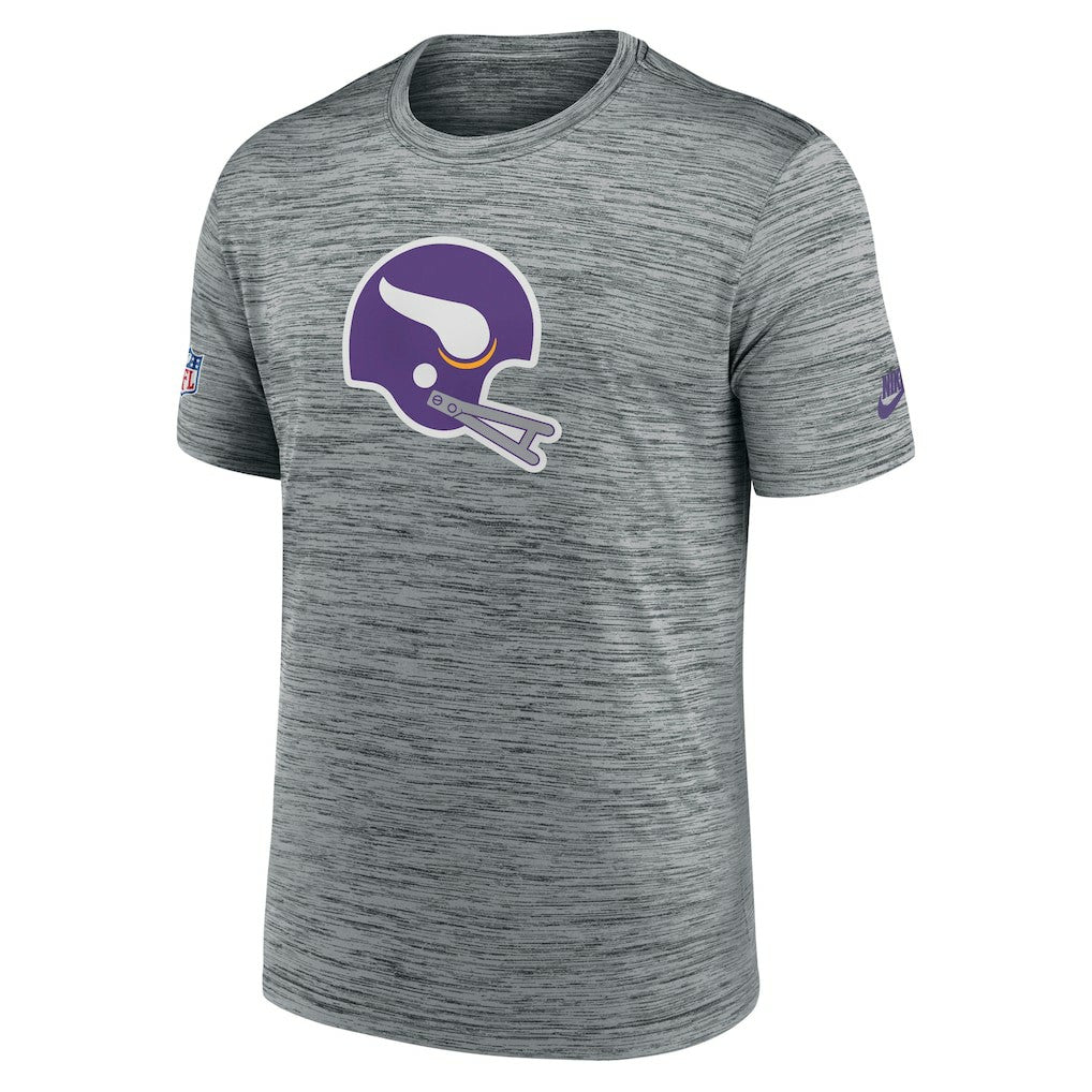 Minnesota Vikings Sideline Velocity Throwback Logo Dri-FIT T-Shirt Gray
