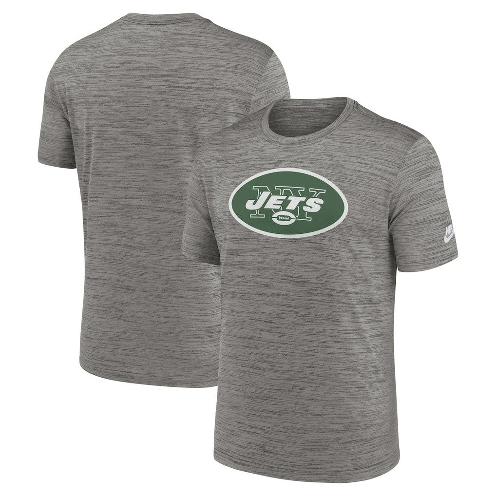 New York Jets Sideline Velocity Throwback Logo Dri-FIT T-Shirt Gray