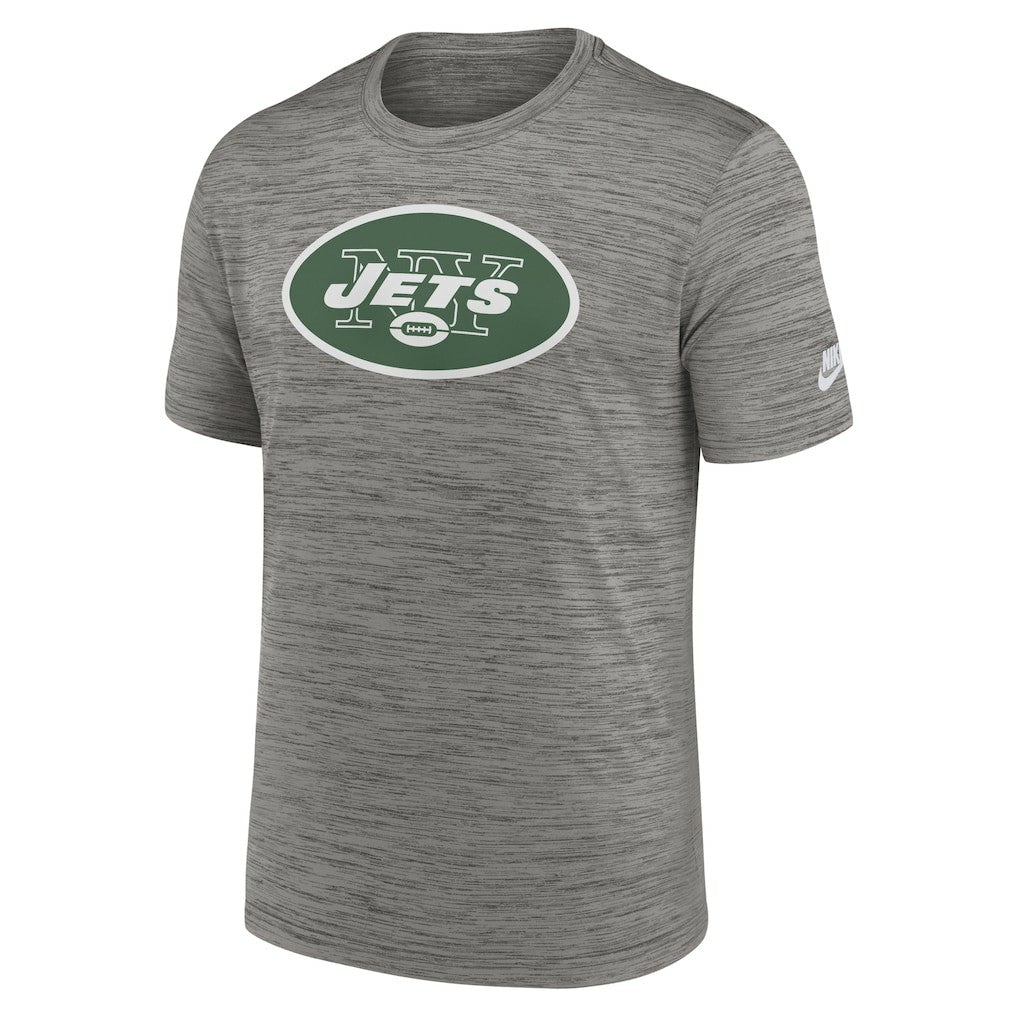 New York Jets Sideline Velocity Throwback Logo Dri-FIT T-Shirt Gray
