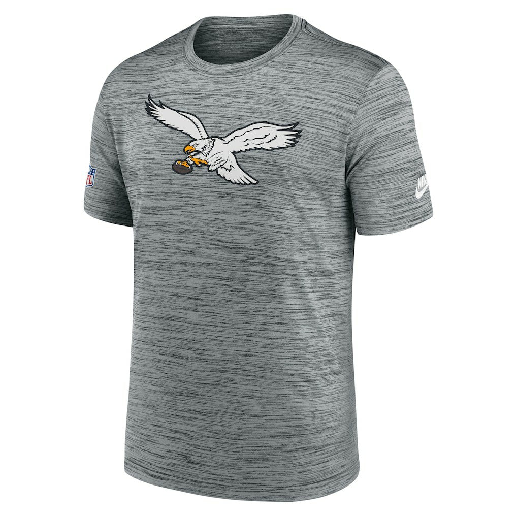 Philadelphia Eagles Sideline Velocity Throwback Logo Dri-FIT T-Shirt Gray