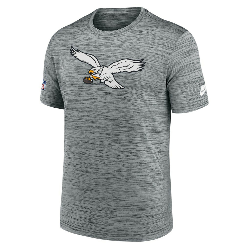 Philadelphia Eagles Sideline Velocity Throwback Logo Dri-FIT T-Shirt Gray