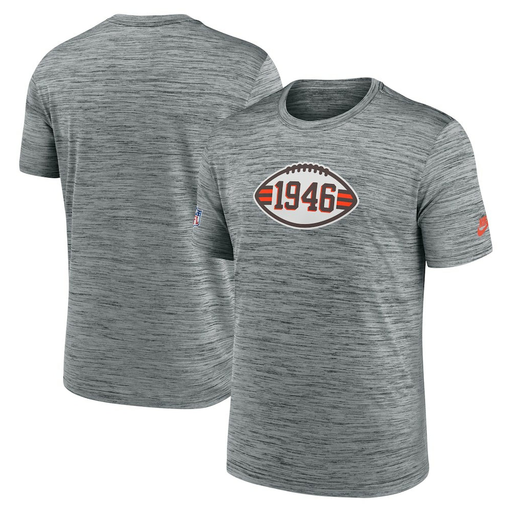 Cleveland Browns Sideline Velocity Throwback Logo Dri-FIT T-Shirt Gray
