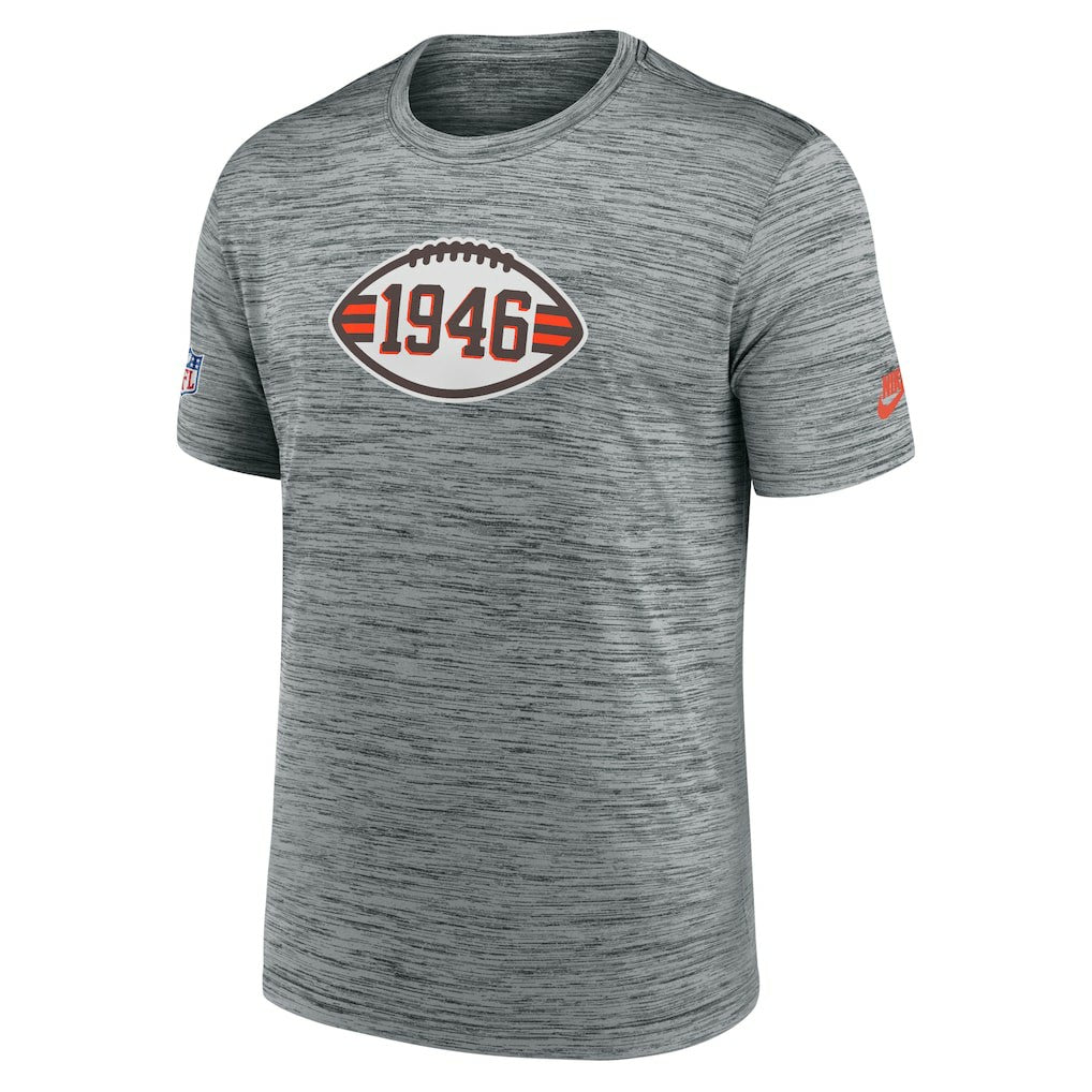 Cleveland Browns Sideline Velocity Throwback Logo Dri-FIT T-Shirt Gray