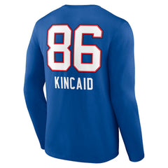 Dalton Kincaid Buffalo Bills Team Wordmark Player Name & Number Long Sleeve T-Shirt Royal