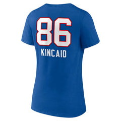 Dalton Kincaid Buffalo Bills Women's Team Wordmark Player Name & Number V-Neck T-Shirt Royal