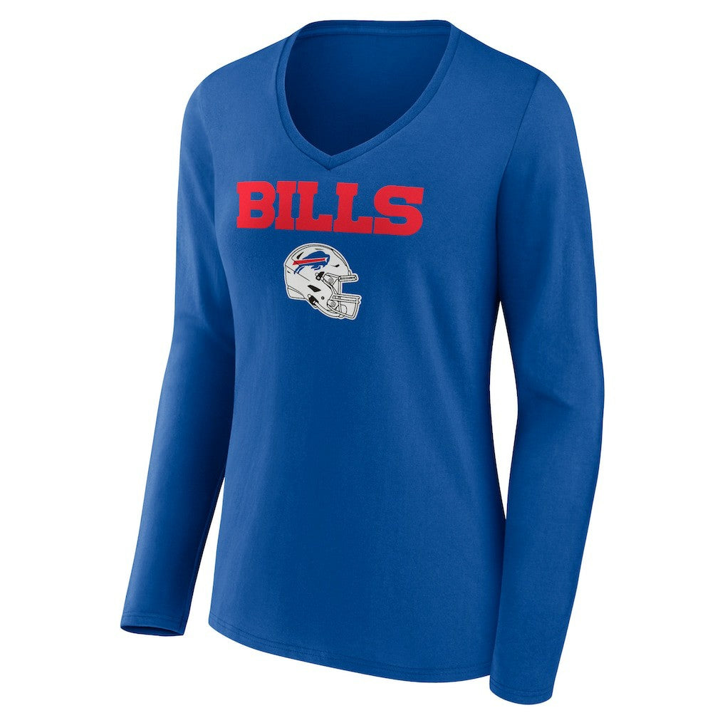 Dawson Knox Buffalo Bills Women's Team Wordmark Player Name & Number Long Sleeve V-Neck T-Shirt Royal