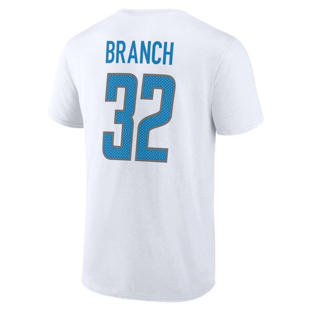 Brian Branch Detroit Lions Icon Player Name & Number T-Shirt White