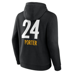 Joey Porter Jr. Pittsburgh Steelers Team Wordmark Player Name & Number Pullover Hoodie Black
