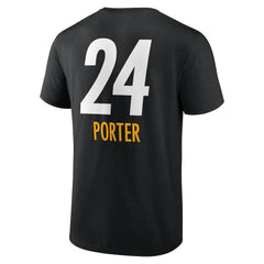 Joey Porter Jr. Pittsburgh Steelers Team Wordmark Player Name & Number T-Shirt Black