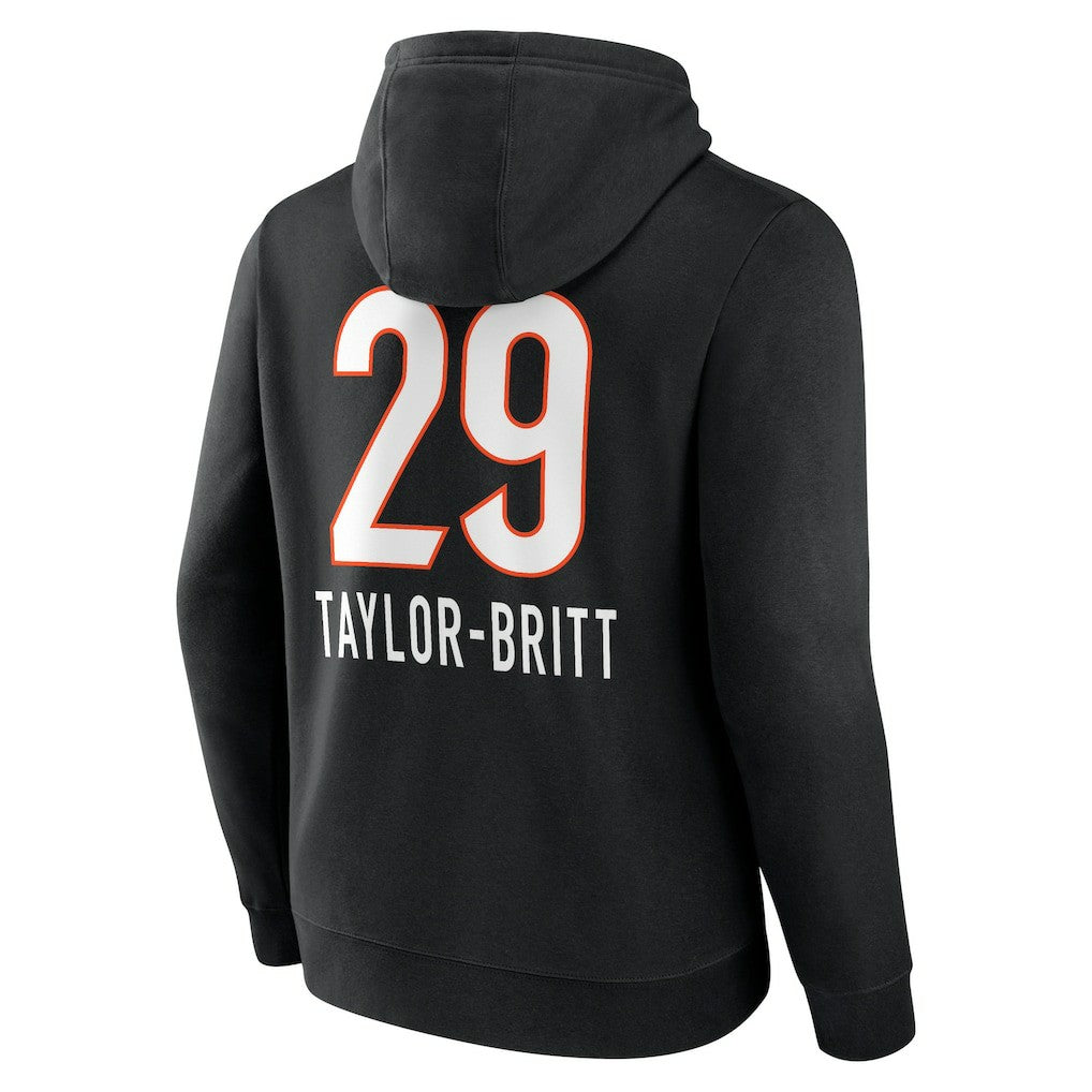 Cam Taylor-Britt Cincinnati Bengals Team Wordmark Player Name & Number Pullover Hoodie Black