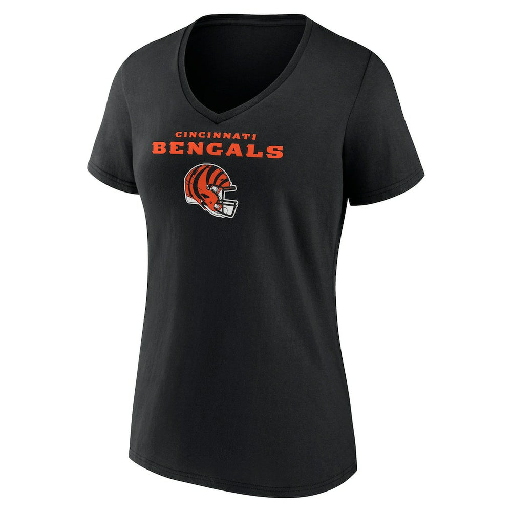 Cam Taylor-Britt Cincinnati Bengals Women's Team Wordmark Player Name & Number V-Neck T-Shirt Black