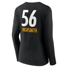 Alex Highsmith Pittsburgh Steelers Women's Team Wordmark Player Name & Number Long Sleeve V-Neck T-Shirt Black