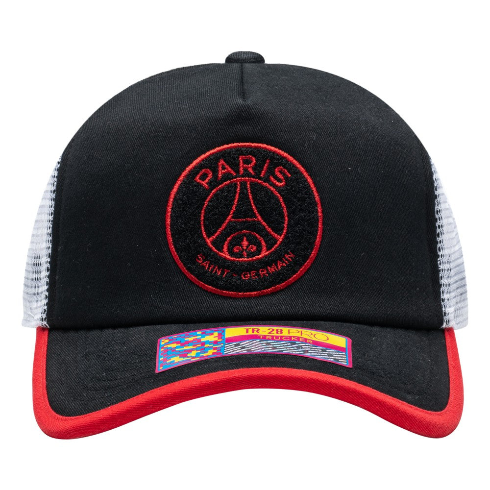 Paris Saint-Germain Unisex Strike One8th Trucker Adjustable Hat  Black