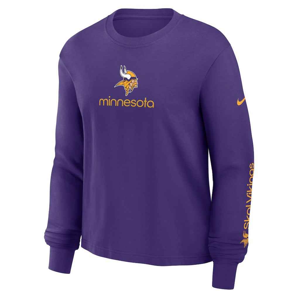 Minnesota Vikings Women's Boxy Long Sleeve T-Shirt Purple
