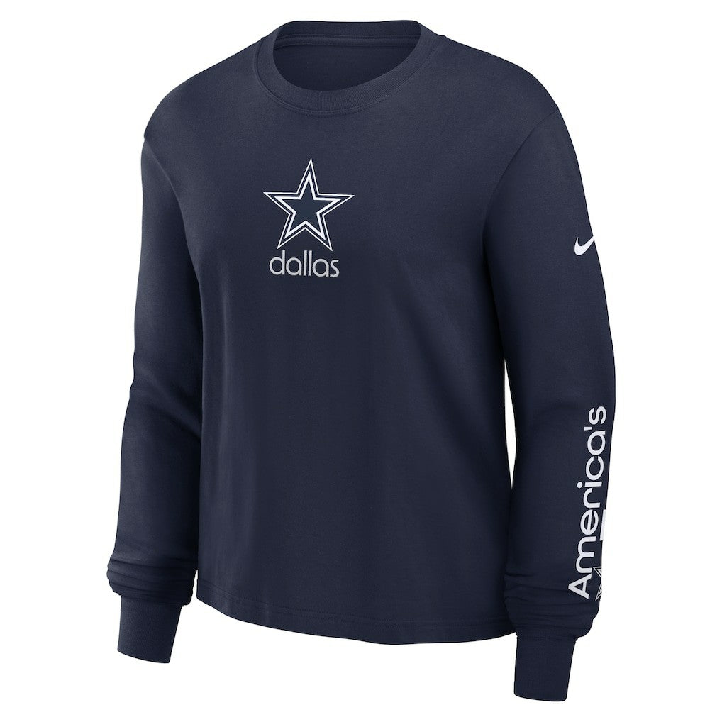Dallas Cowboys Women's Boxy Long Sleeve T-Shirt Navy