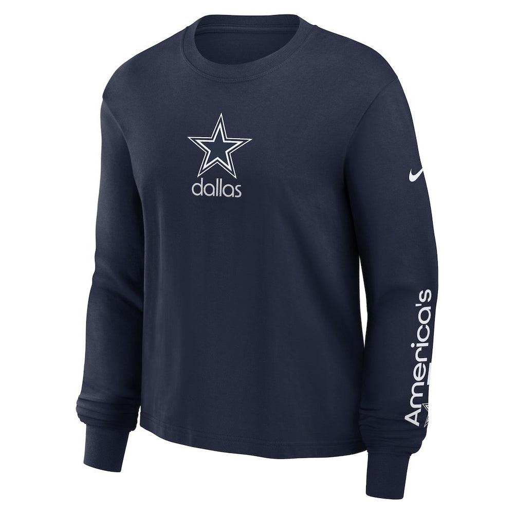 Dallas Cowboys Women's Boxy Long Sleeve T-Shirt Navy