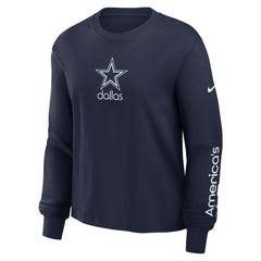 Dallas Cowboys Women's Boxy Long Sleeve T-Shirt Navy