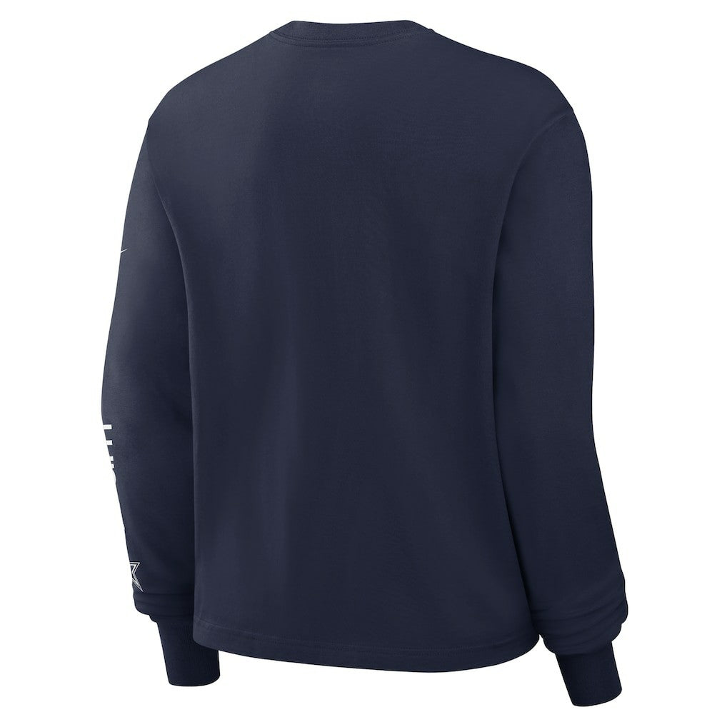 Dallas Cowboys Women's Boxy Long Sleeve T-Shirt Navy