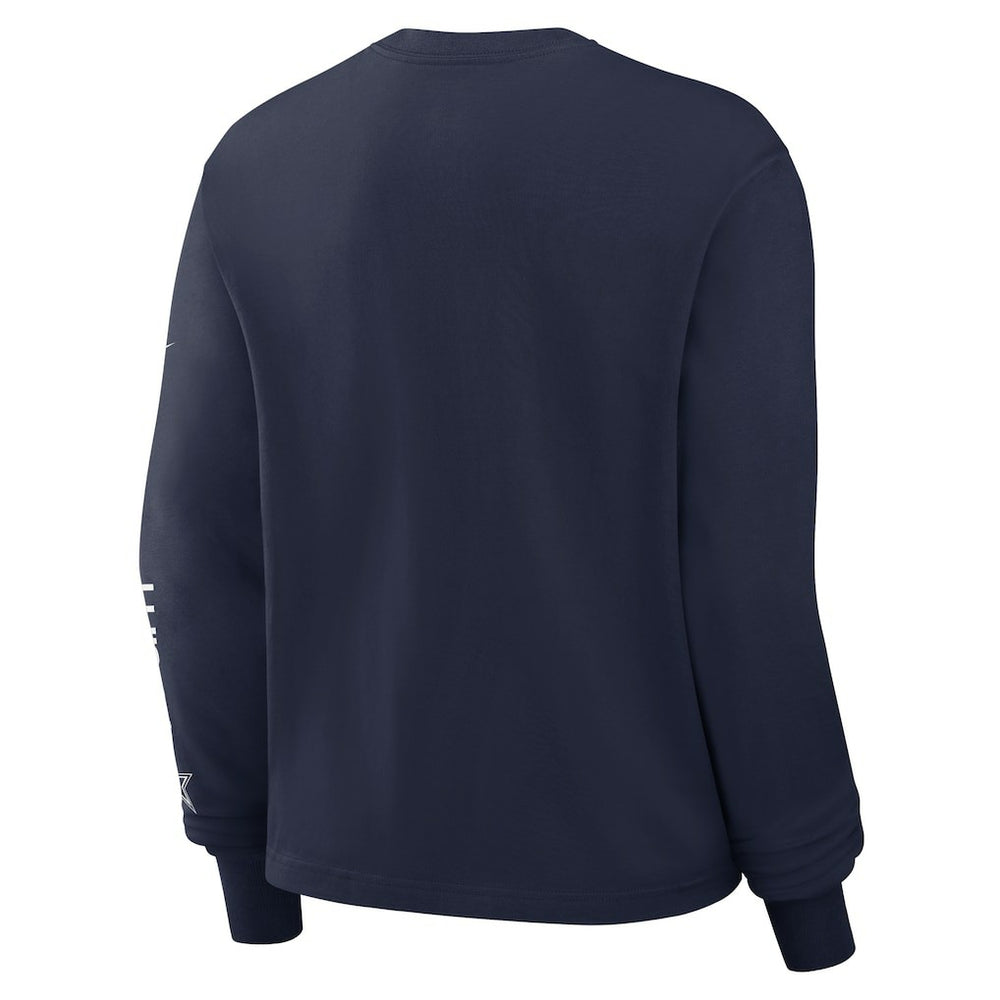 Dallas Cowboys Women's Boxy Long Sleeve T-Shirt Navy