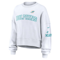 Miami Dolphins Women's Oversized Pullover Sweatshirt White