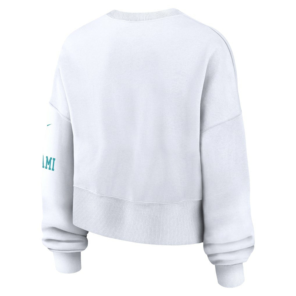 Miami Dolphins Women's Oversized Pullover Sweatshirt White