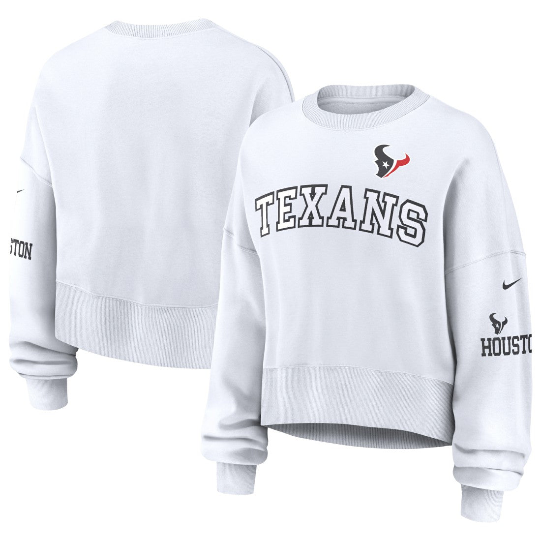 Houston Texans Women's Oversized Pullover Sweatshirt White