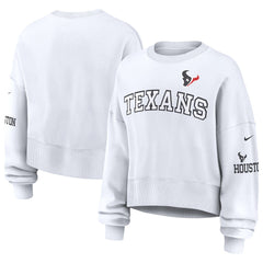 Houston Texans Women's Oversized Pullover Sweatshirt White