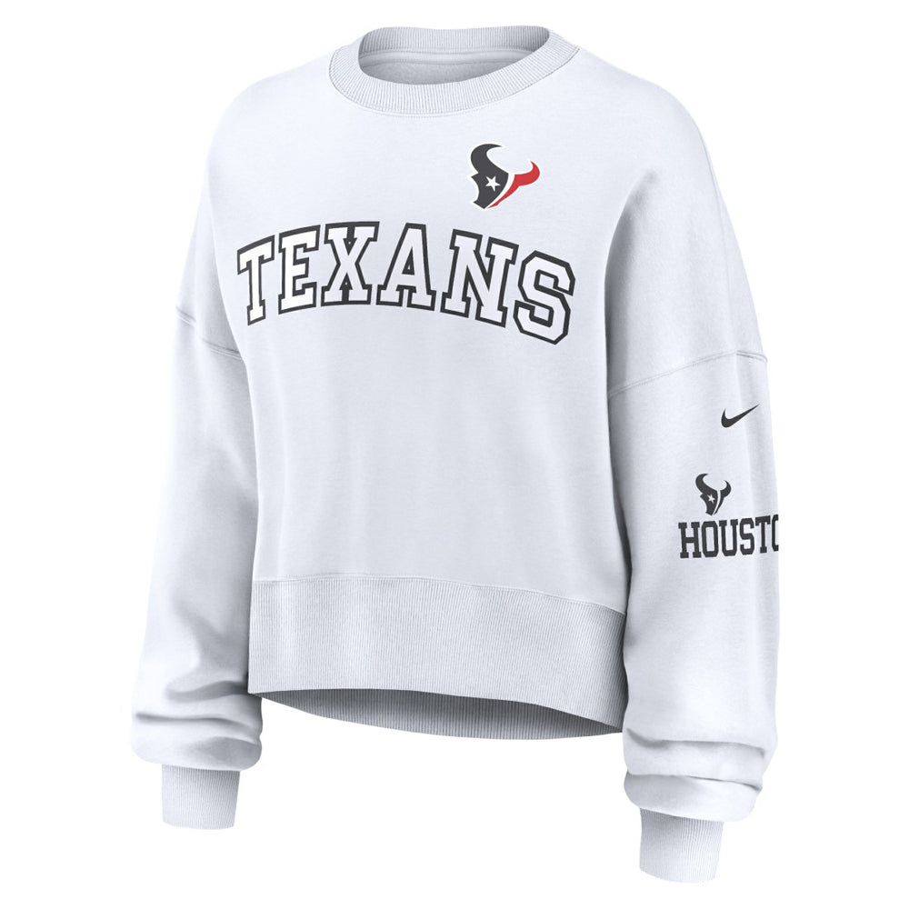 Houston Texans Women's Oversized Pullover Sweatshirt White