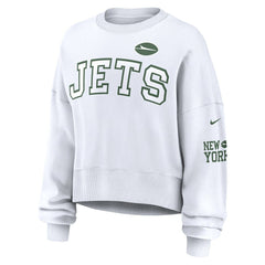New York Jets Women's Oversized Pullover Sweatshirt White