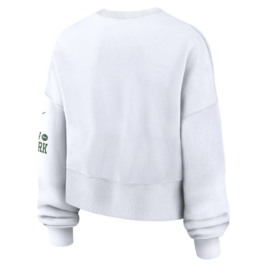 New York Jets Women's Oversized Pullover Sweatshirt White
