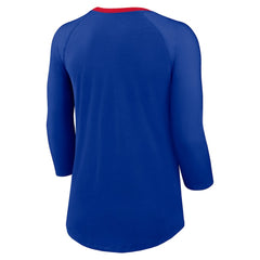 Buffalo Bills Women's 3/4 Sleeve Raglan Fashion Top Royal