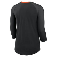 Cincinnati Bengals Women's 3/4 Sleeve Raglan Fashion Top Black