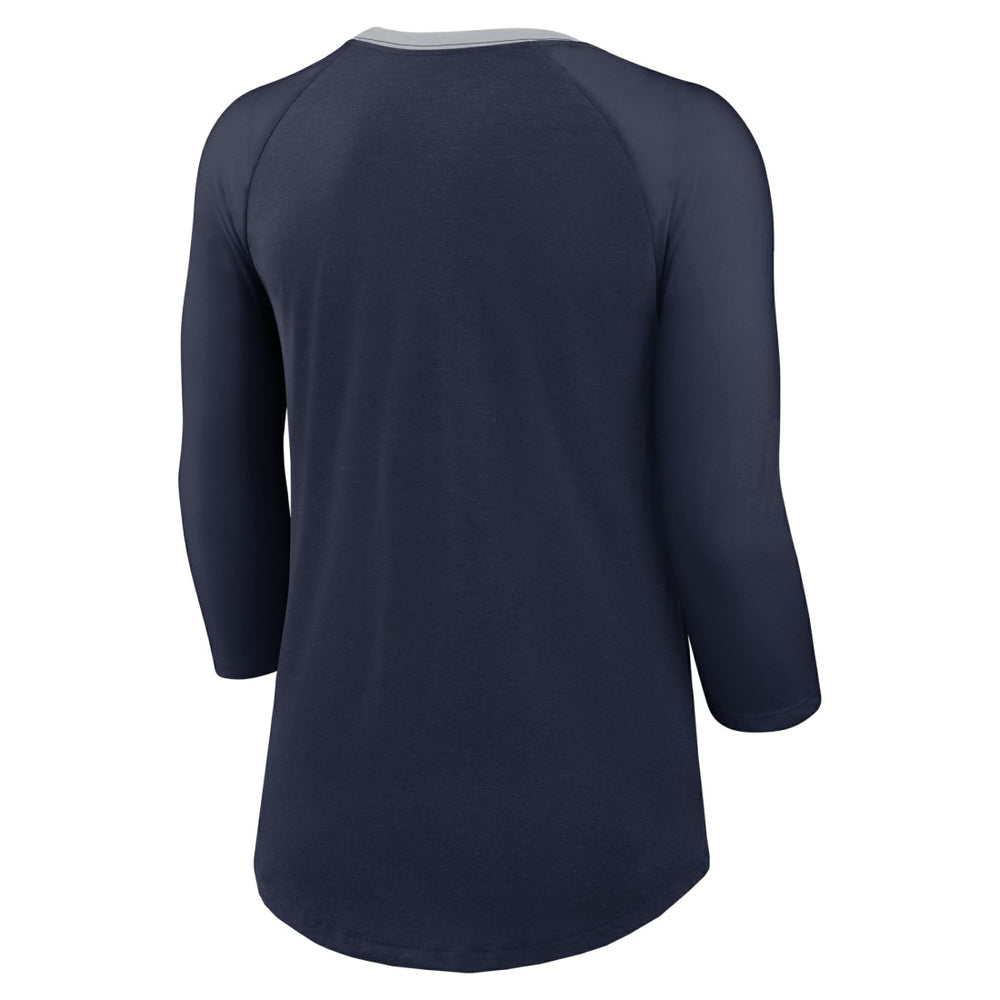 Seattle Seahawks Women's 3/4 Sleeve Raglan Fashion Top Navy