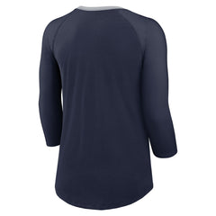 Seattle Seahawks Women's 3/4 Sleeve Raglan Fashion Top Navy