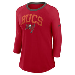 Tampa Bay Buccaneers Women's 3/4 Sleeve Raglan Fashion Top Red