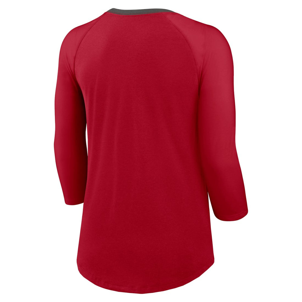 Tampa Bay Buccaneers Women's 3/4 Sleeve Raglan Fashion Top Red