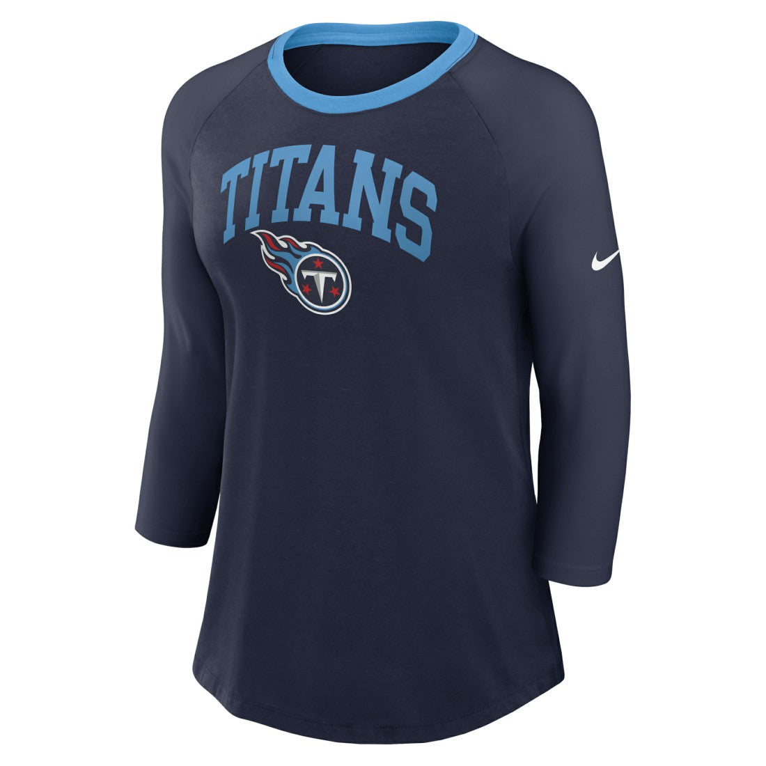 Tennessee Titans Women's 3/4 Sleeve Raglan Fashion Top Navy