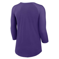 Minnesota Vikings Women's 3/4 Sleeve Raglan Fashion Top Purple