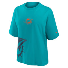 Miami Dolphins Women's Boxy T-Shirt Aqua