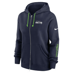 Seattle Seahawks Women's Plus Size Phoenix Full-Zip Hoodie College Navy