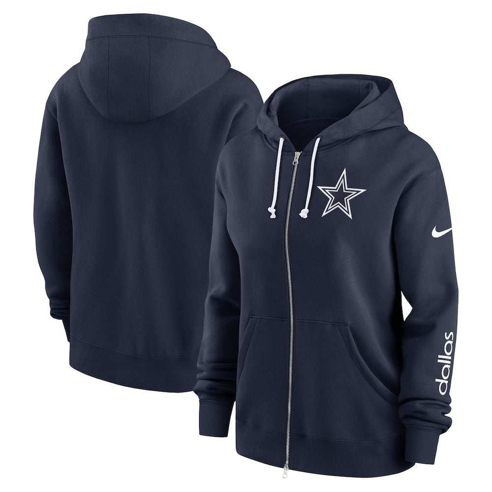 Dallas Cowboys Women's Plus Size Phoenix Full-Zip Hoodie Navy