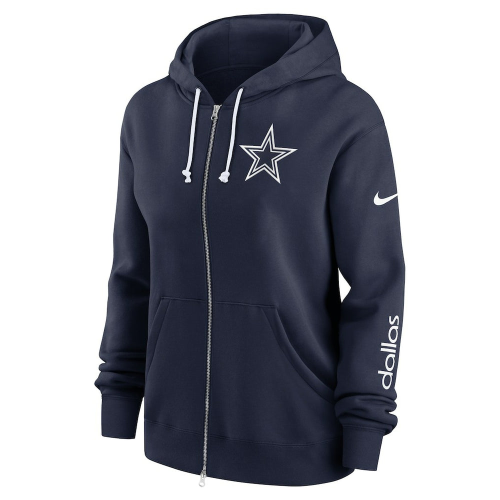 Dallas Cowboys Women's Plus Size Phoenix Full-Zip Hoodie Navy