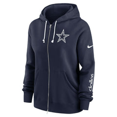 Dallas Cowboys Women's Plus Size Phoenix Full-Zip Hoodie Navy