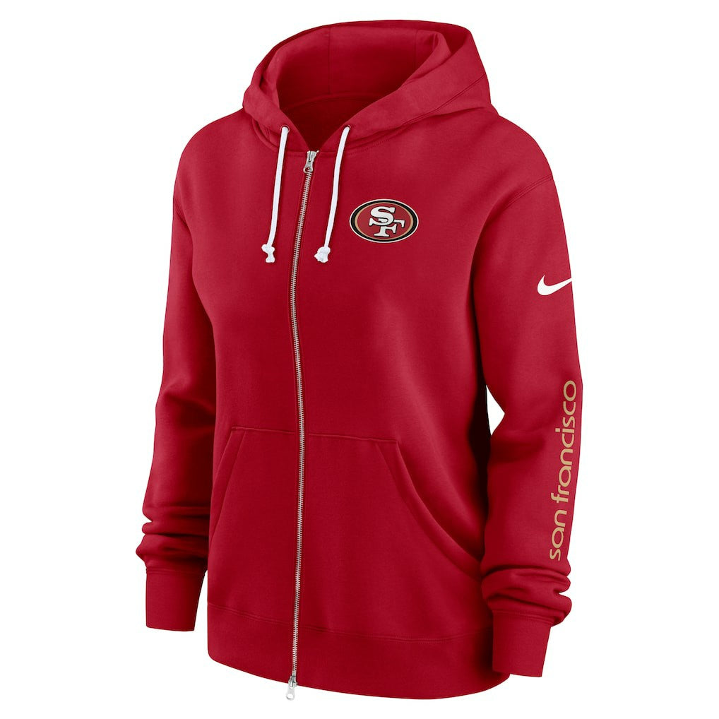 San Francisco 49ers Women's Plus Size Phoenix Full-Zip Hoodie Scarlet