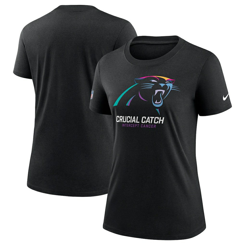 Carolina Panthers Women's 2024 NFL Crucial Catch Tri-Blend T-Shirt Black