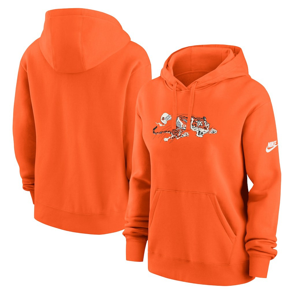 Cincinnati Bengals Women's Club Fleece Hoodie Orange