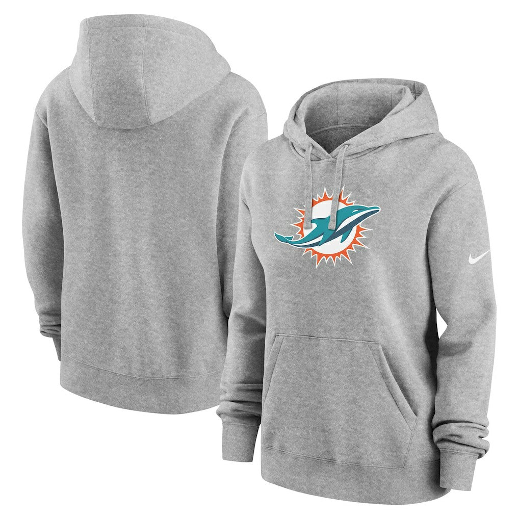Miami Dolphins Women's Club Fleece Hoodie Heather Gray