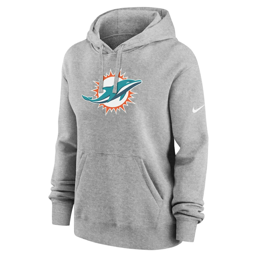 Miami Dolphins Women's Club Fleece Hoodie Heather Gray