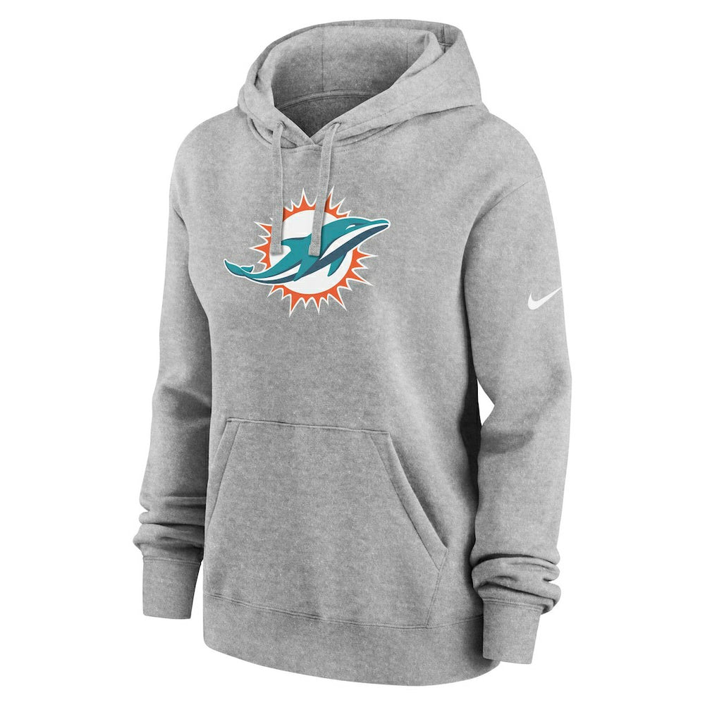 Miami Dolphins Women's Club Fleece Hoodie Heather Gray