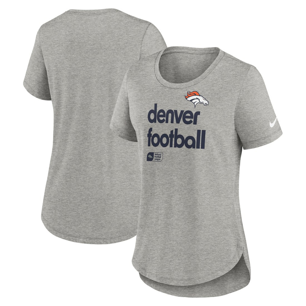 Denver Broncos Women's Team Shout-Out Tri-Blend T-Shirt Heather Gray